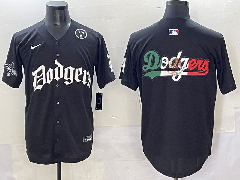 Men 2025 Los Angeles Dodgers Blank Black Seventh generation Joint Name Nike MLB Jersey style 23->los angeles dodgers->MLB Jersey